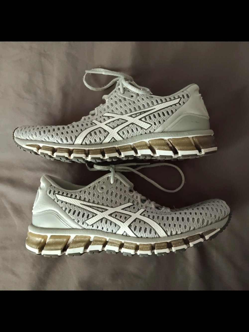 Asics Women's Light Gray Mesh Running Shoes